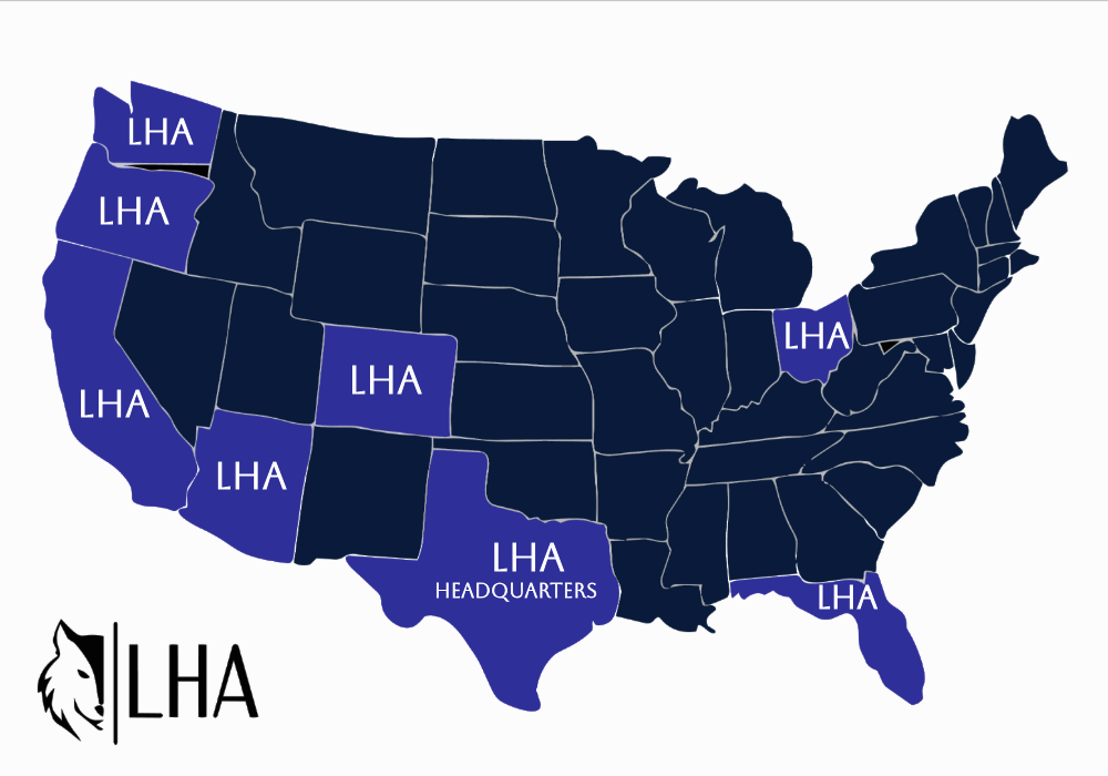LHA USA Map of States